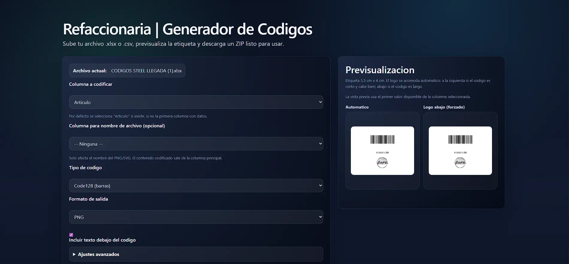 Captura secundaria del sistema Joel Refaccionaria.